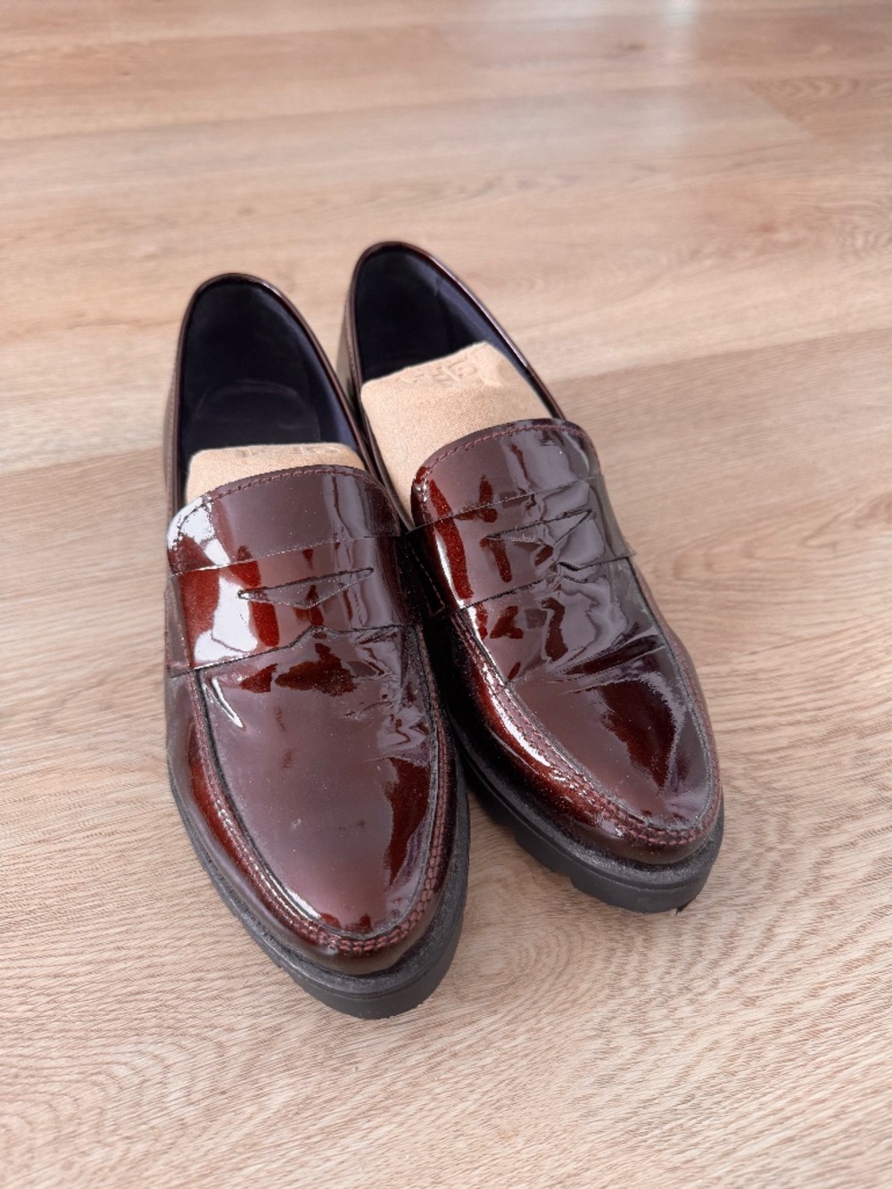 NWOT Burgundy Patent Leather Loafers MADE IN SPAIN
